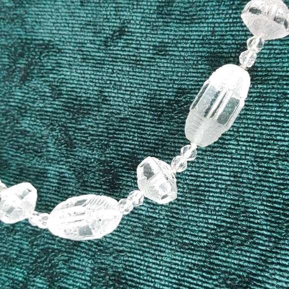 Vtg Necklace. crystal hand knotted necklace. 40" long. circa 1920's - Picture 5 of 5